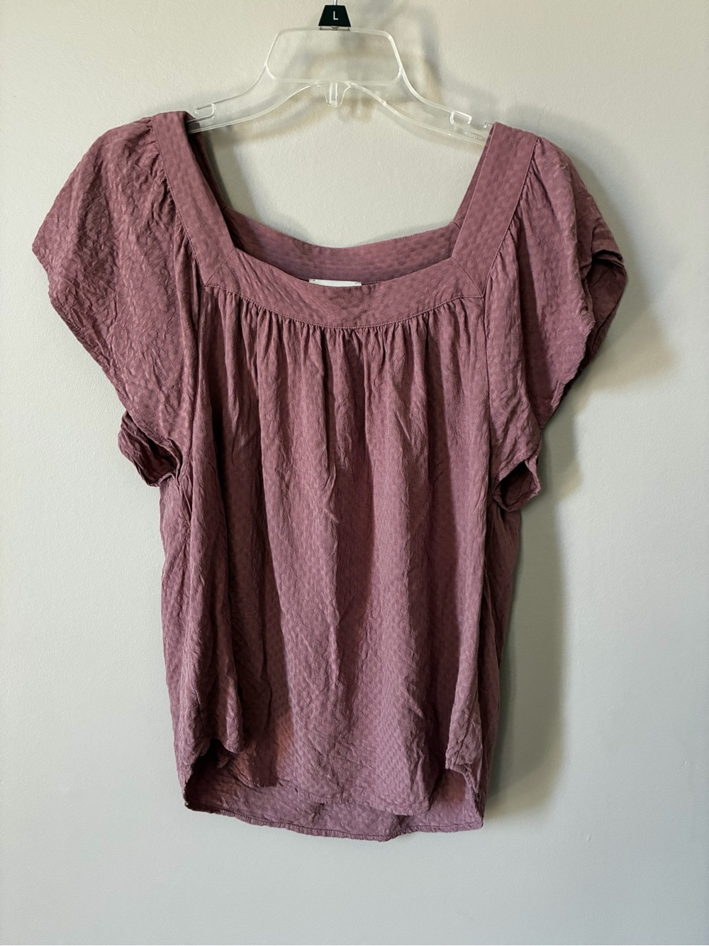🌸 LOFT Mauve Textured Blouse – Women’s Small